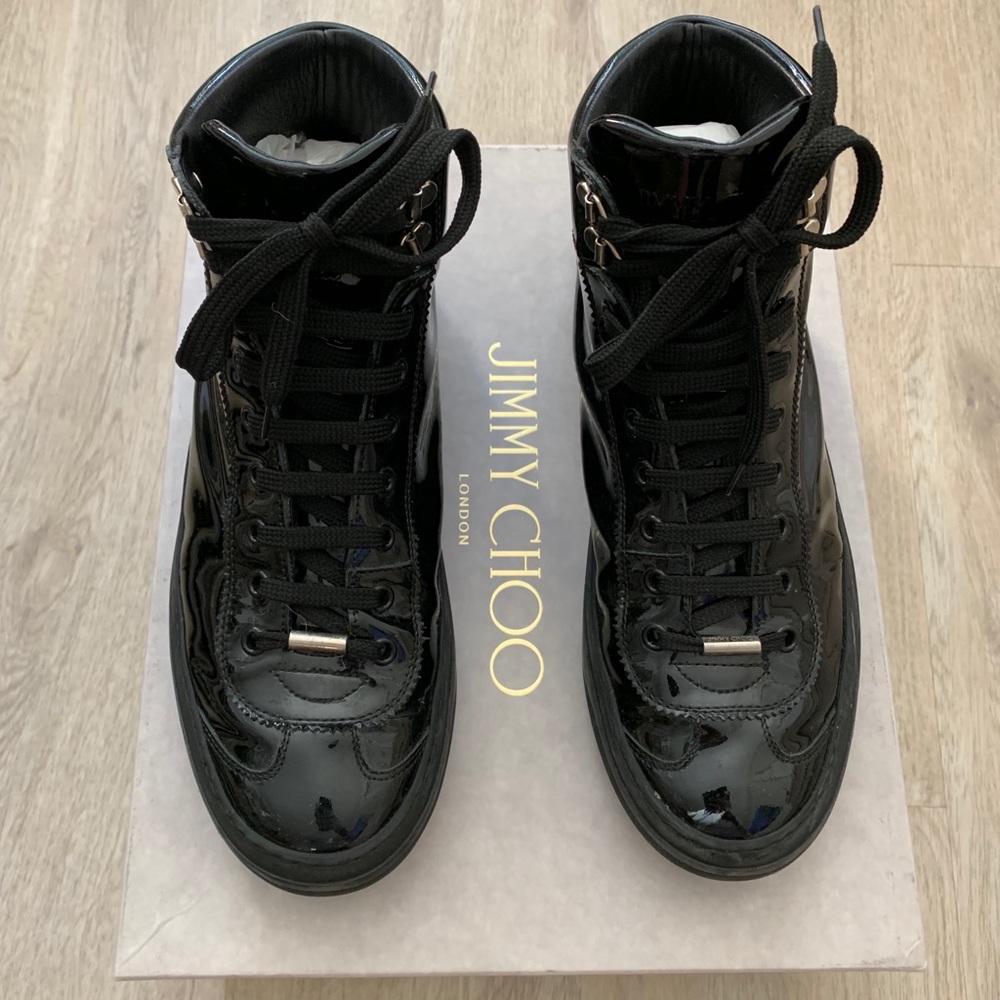 Patent Black Jimmy Choo Argyle Hightops